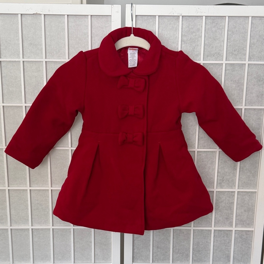 Gymboree Girls Bow Dressy Coat Holiday Traditions Red Size 3T